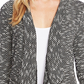 Vince Camuto Women's Drape Front Herringbone Cardigan Black Size Large
