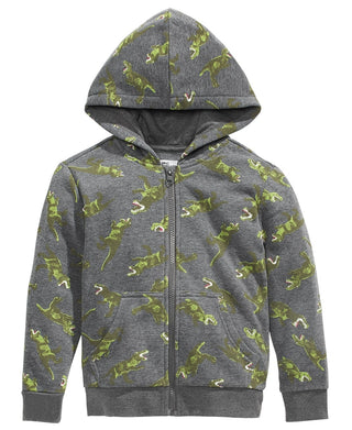 Epic Threads Kid's Toddler Boys Dinosaur Print Zip Up Hoodie Gray Size 4