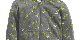 Epic Threads Kid's Toddler Boys Dinosaur Print Zip Up Hoodie Gray Size 4