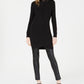Bar III Women's Hooded Sweatshirt Tunic Top Black Size Medium
