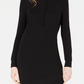 Bar III Women's Hooded Sweatshirt Tunic Top Black Size Medium