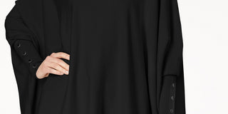 Alfani Women's Turtleneck Poncho Sweater Black Size Petite Small