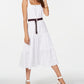 Tommy Hilfiger Women's Cotton Eyelet Midi Dress  White Size 4
