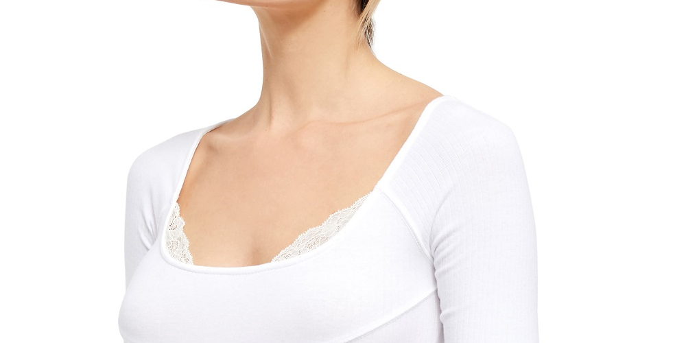 Free People Women's Bit Of Lace Layering Top White Size Small