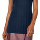 Charter Club Women's Sleeveless Mock Neck Pure Cashmere Sweater Blue Size Petite Small
