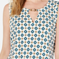 Charter Club Women's Printed Keyhole Top White Size Petite Medium