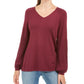Style & Co Women's Bishop Sleeve Tunic Sweater Red Size Petite X-Large