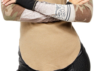 Free People Women's Side Thermal Top Green Size Small