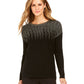 Alfani Women's Metallic-Detail Vented-Hem Sweater In Regular & Petite Black Size Petite Small