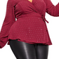 City Chic Women's Plus Size Stud Embellished Surplice Top Red Size 18W