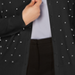 Charter Club Women's Plus Size Faux-Pearl Studded Cardigan Black Size 0X