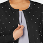 Charter Club Women's Plus Faux Pearl Studded Cardigan Black Size 1X
