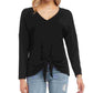 Karen Kane Women's Tie-Front Top Black Size Medium