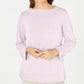 Karen Scott Women's Bateau Neck Long Sleeve Sweater Pink Size XX-Large