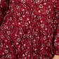 Style & Co Women's Floral Print Tiered Shirt Red Size PM