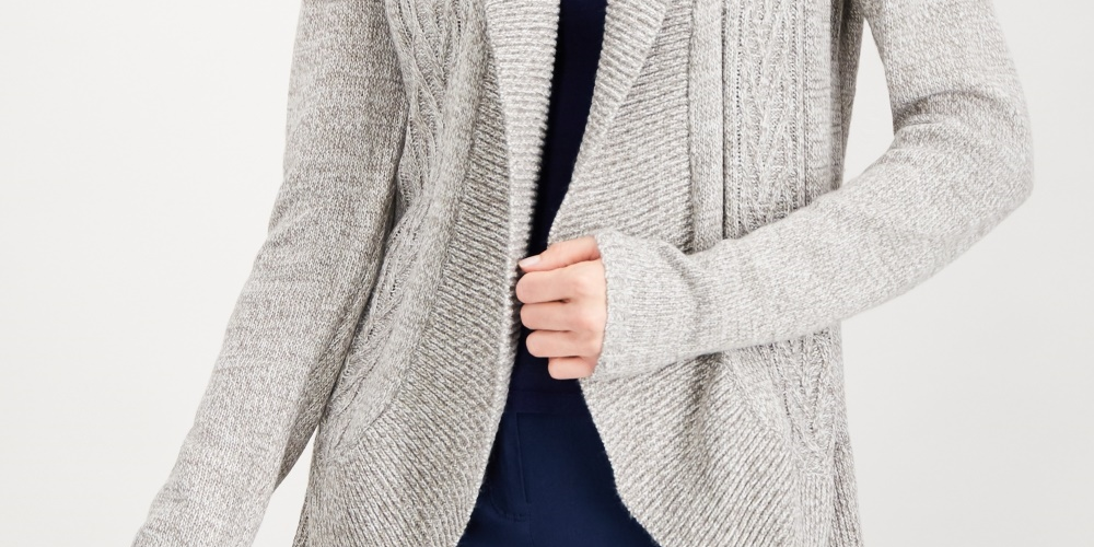 Karen Scott Women's Cocoon Cardigan Beige Size XX-Large