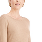JM Collection Women's Metallic Round Neck Stud Cuff Sweater Yellow Size Large