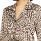 Bar III Women's Becca Tilley X Leopard Print Tie Front Satin Top Beige Size Small