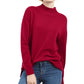 Karen Scott Women's Seam-Detail Cotton Mock-Neck Sweater Bright Red Size Small