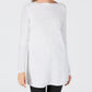 Karen Scott Women's Curved Hem Tunic Sweater Beige Size PS