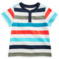 First Impressions Kid's Baby Boys Striped Cotton Henley T Shirt White Size 18
