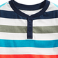 First Impressions Kid's Baby Boys Striped Cotton Henley T Shirt White Size 18