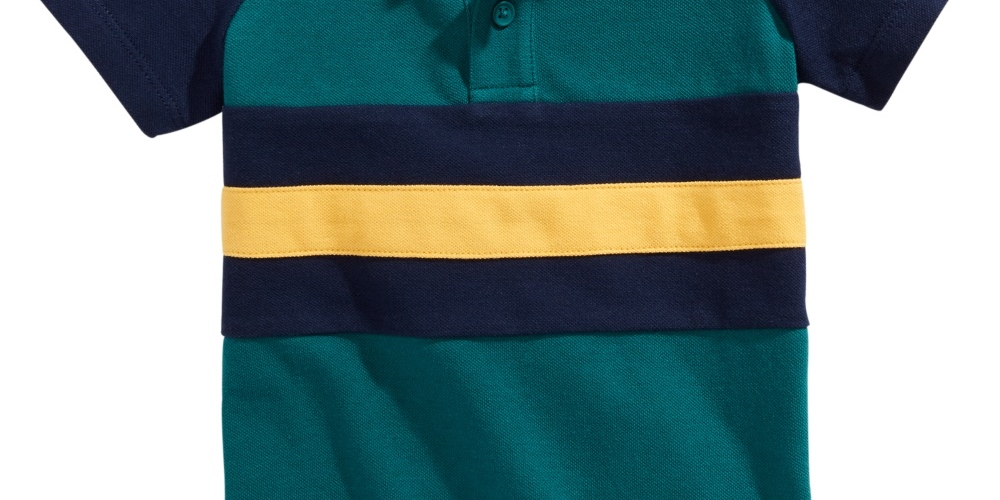 First Impressions Baby Boys Cotton Colorblocked Polo Shirt Dark Green Size 18MOS