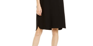 Eileen Fisher Women's Cowlneck Shift Dress Regular Black Size Small