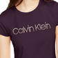 Calvin Klein Women's Studded-Logo T-Shirt Purple Size X-Large