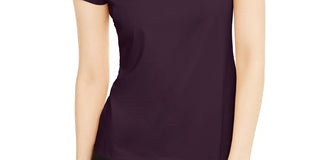 Calvin Klein Women's Studded-Logo T-Shirt Purple Size X-Large
