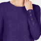 Alfani Women's Ribbed Snap Detail Sweater Purple Size PL