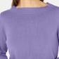 Karen Scott Women's Ribbed Printed Long Sleeve Crew Neck Blouse Top Purple Size Petite Small