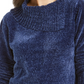 Karen Scott Women's Petite Envelope-Neck Chenille Sweater Blue Size Petite