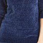 Karen Scott Women's Petite Envelope-Neck Chenille Sweater Blue Size Petite