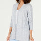 Charter Club Women's Cotton Chambray Open Front Cardigan Blue Size X-Large
