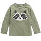 First Impressions Boy's Raccoon Print Cotton T Shirt Green Size 2T REG