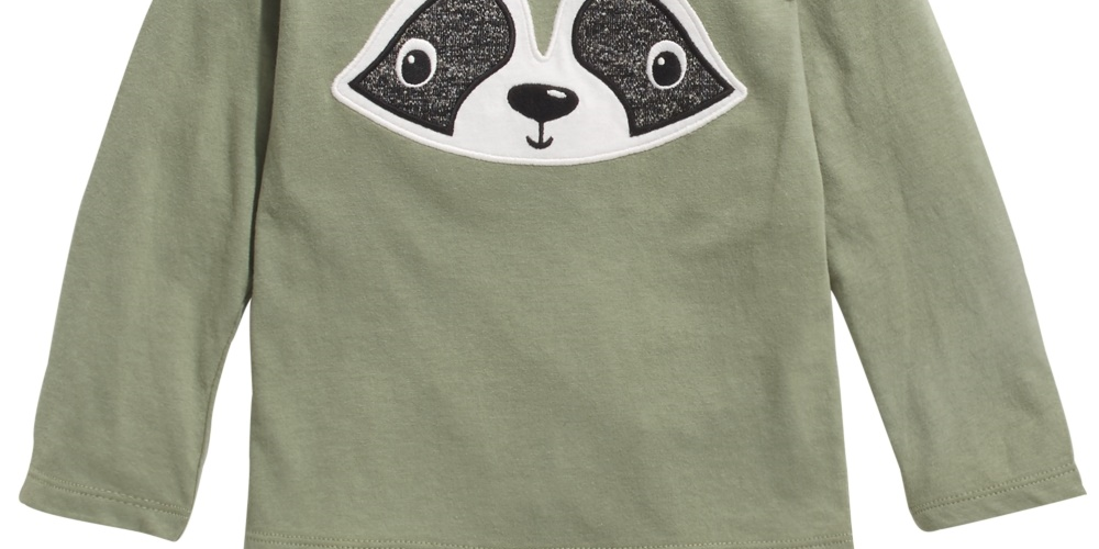 First Impressions Boy's Raccoon Print Cotton T Shirt Green Size 2T REG