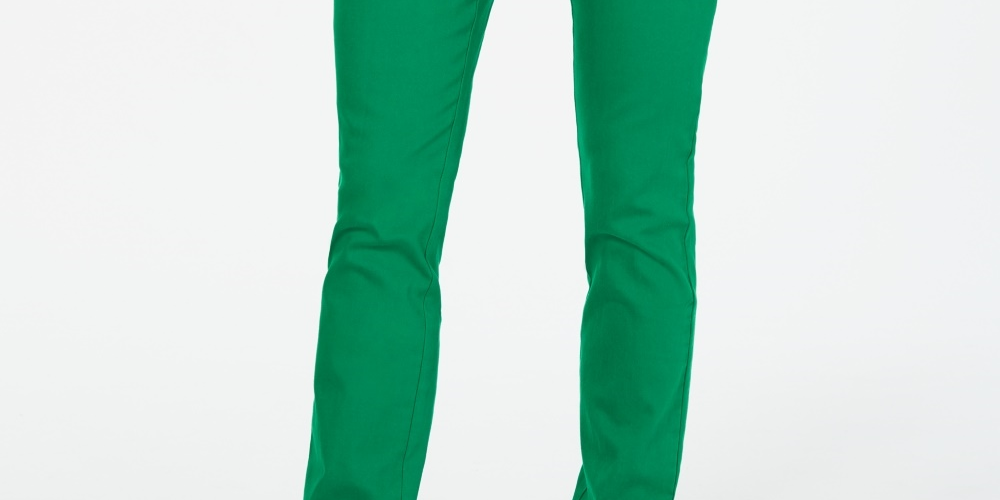 Charter Club Women's Chelsea Stretch Twill Skinny Pants Green Size 6 Petite