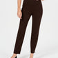 Charter Club Women's Cambridge Pull On Ponte Pants Regular And Short Lengths Brown Size 6