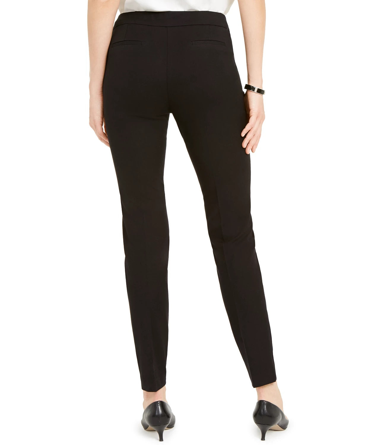 Alfani Women's Extended-Tab Skinny Pants Black Size 14 Petite