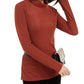 INC International Concepts Women's Metallic Knit Turtleneck Sweater Red Size PL