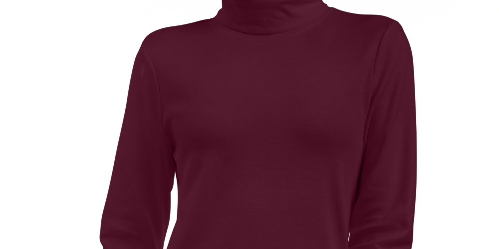Karen Scott Women's Cotton Turtleneck Top Red Size Petite X-Large