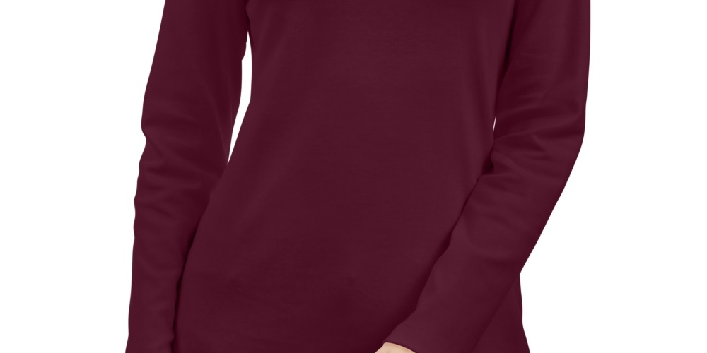 Karen Scott Women's Cotton Turtleneck Top Red Size Petite X-Large