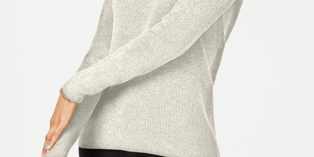 Karen Scott Women's Ribbed V Neck Sweater Beige Size X-Small