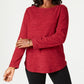 Karen Scott Women's Petite Marled Sweatshirt  Medium Red Size PS