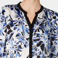 JM Collection Women's Printed & Solid Blouse Blue Size Petite Small
