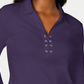 Karen Scott Women's Cotton Lace-Up Shirt Purple Size X-Small