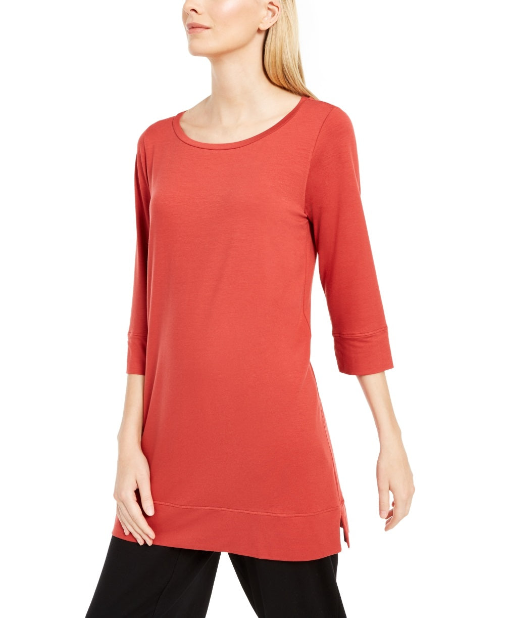 Eileen Fisher Women's Stretch Tencel Lyocell Tunic Red Size X-Large