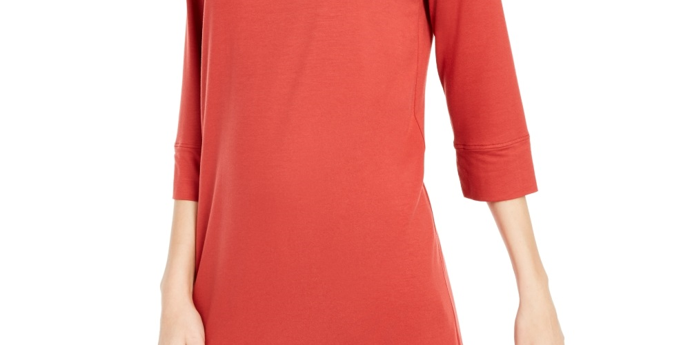 Eileen Fisher Women's Stretch Tencel Lyocell Tunic Red Size X-Large