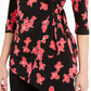 Alfani Women's Floral Print Side Tie Top Black Size Petite X-Large